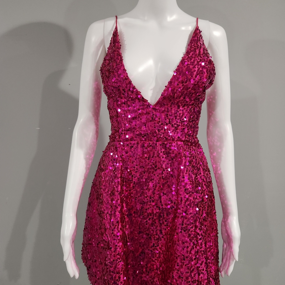 Lucy in the Sky Fuchsia Sequin Mini Dress